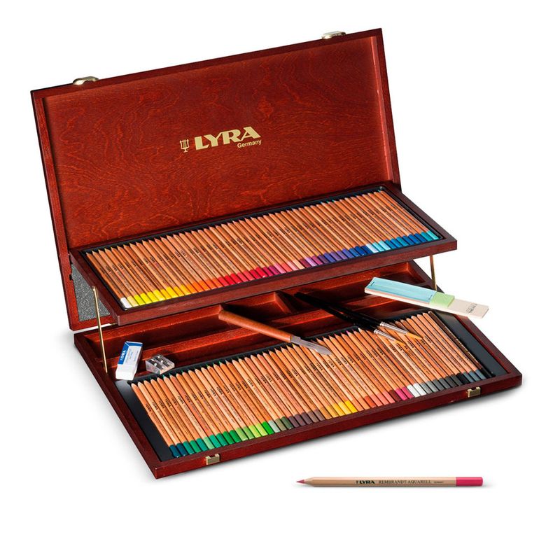 lyra-rembrandt-aquarell-set-105-lapices-de-colores-caja-de-madera