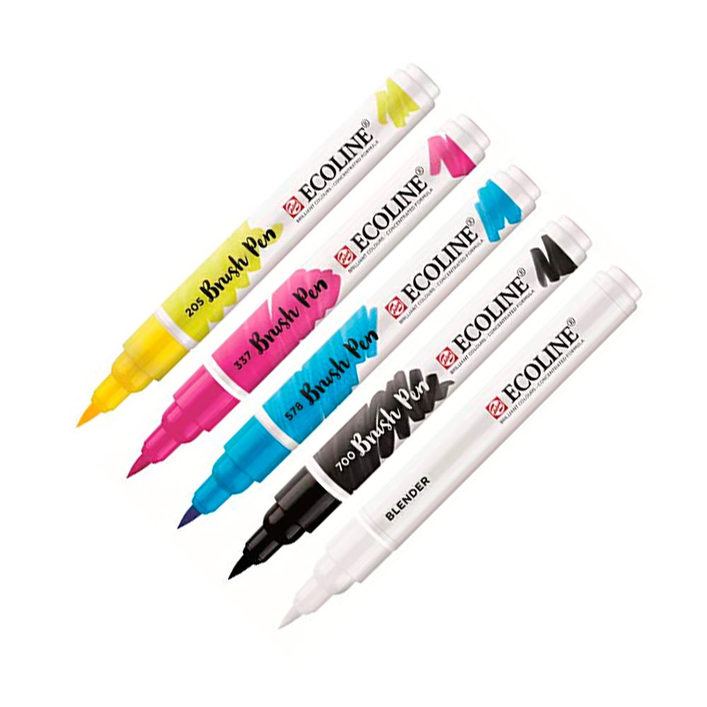 Royal Talens Ecoline Brush Pen - Primarios (Set de 5 colores)