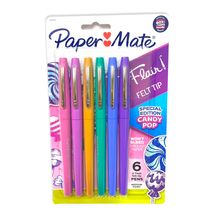 Paper Mate Flair - Set 6 Tiralíneas Punta Media Candy Pop