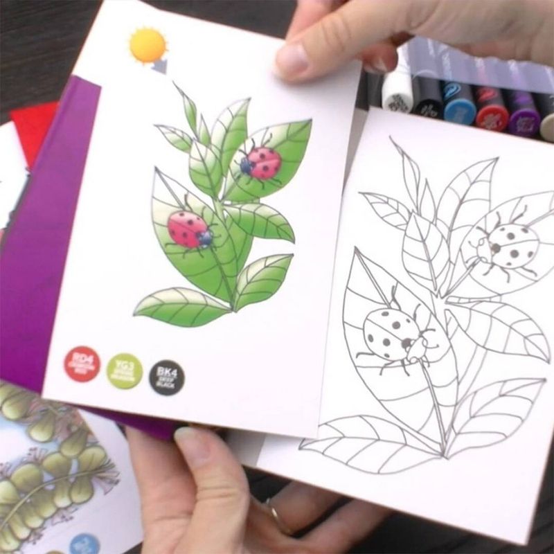 Chameleon-Color-Cards-Set-16-Tarjetas-para-Colorear-Flores-4